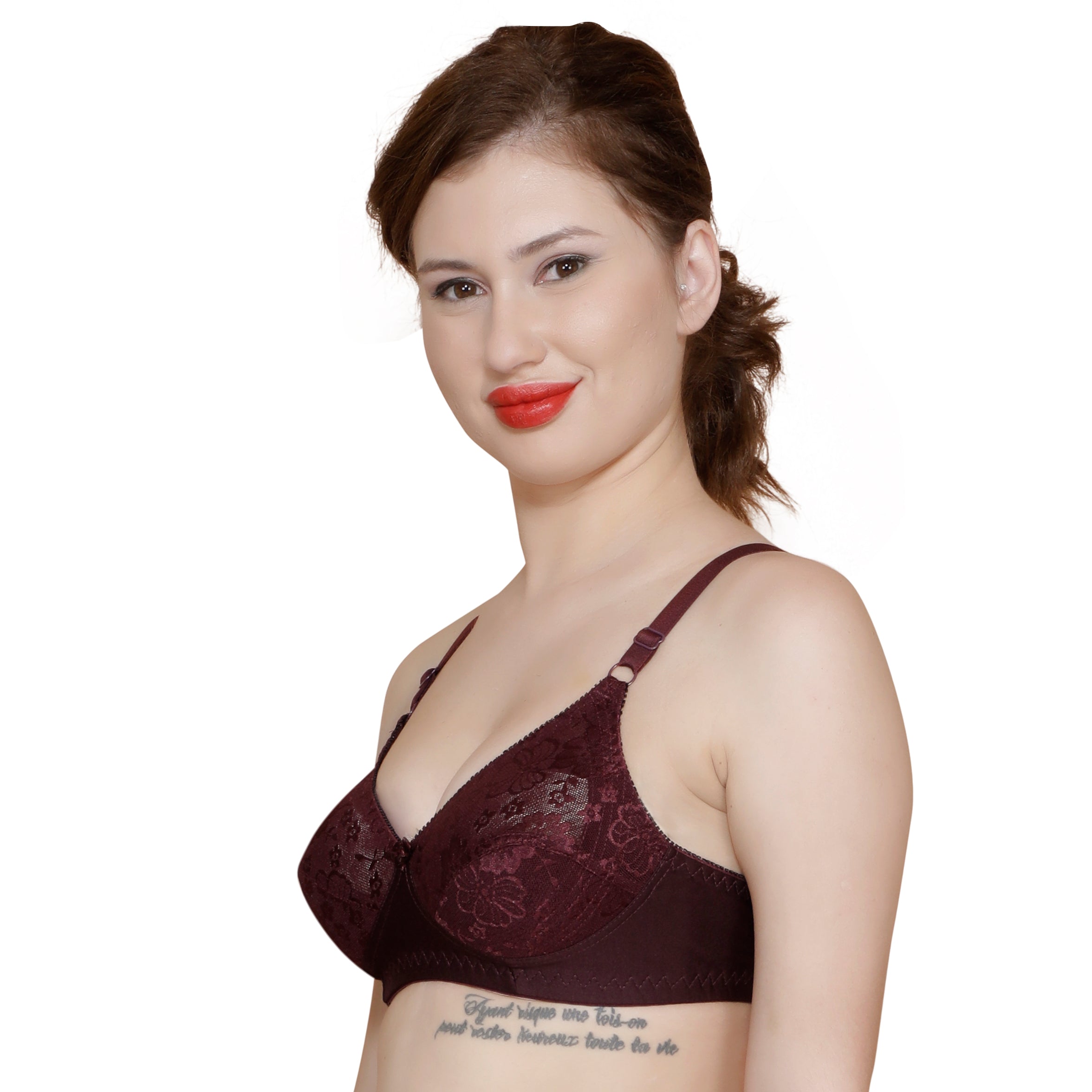 T.T. Women Platting Hos With Spandex Net Bra PACK OF 6 assorted colors