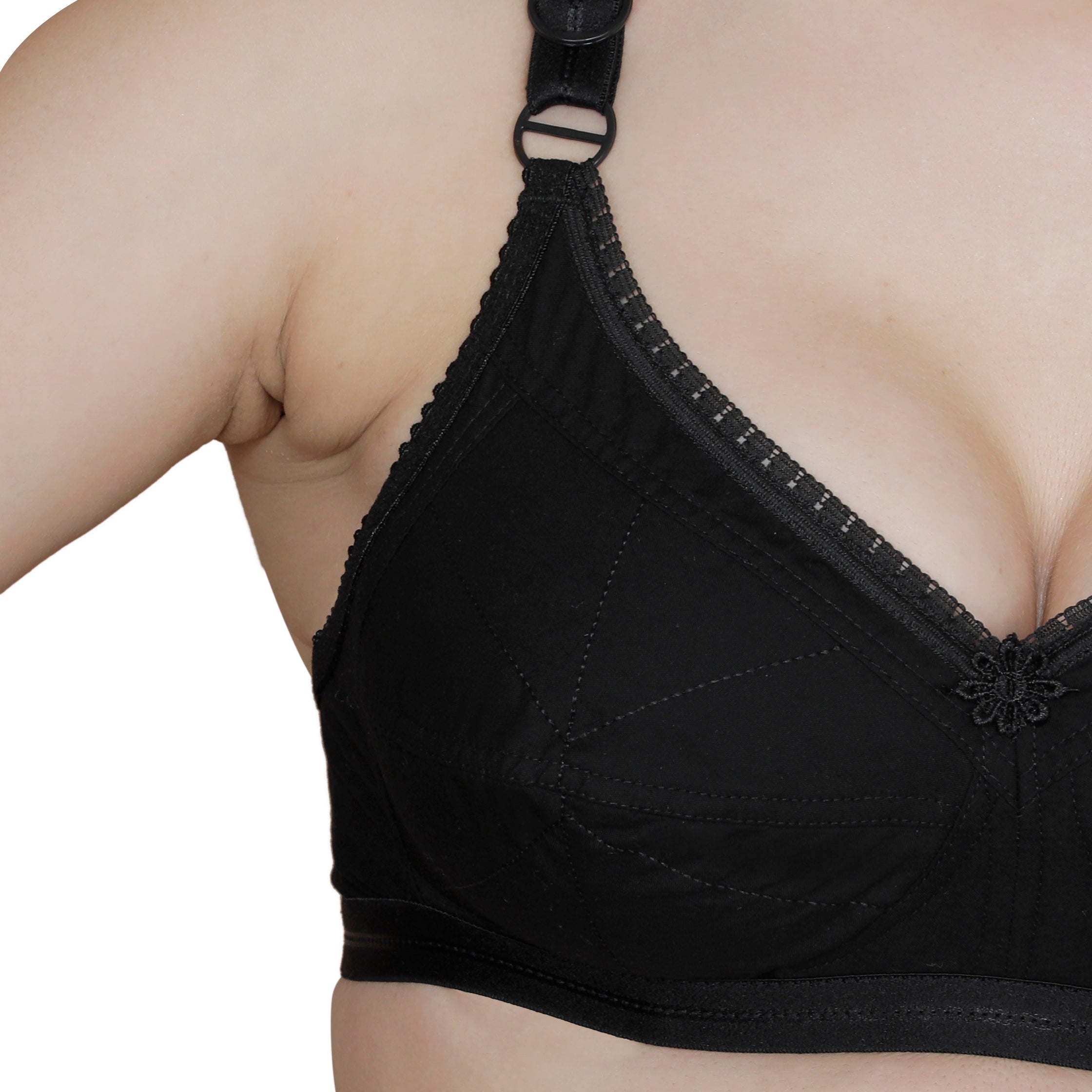 T.T. Women Premium C Cup Bra PACK OF 6 Black-Skin-White