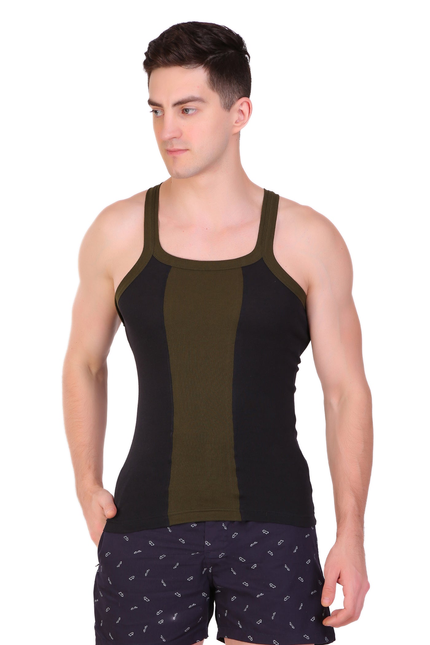 T.T. Men Designer  Gym Vest Pack Of 5 Assorted Colors