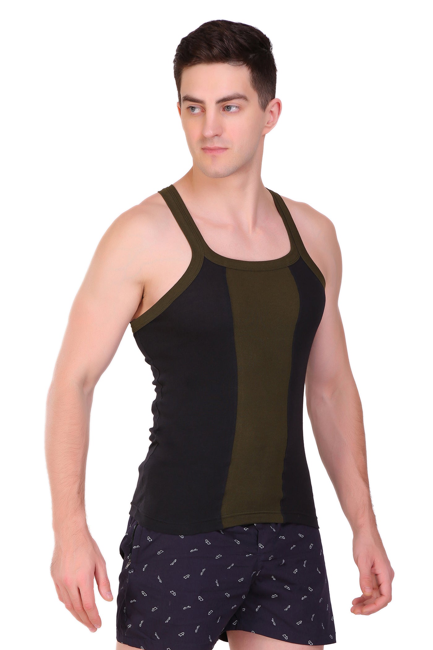 T.T. Men Designer  Gym Vest Pack Of 5 Assorted Colors