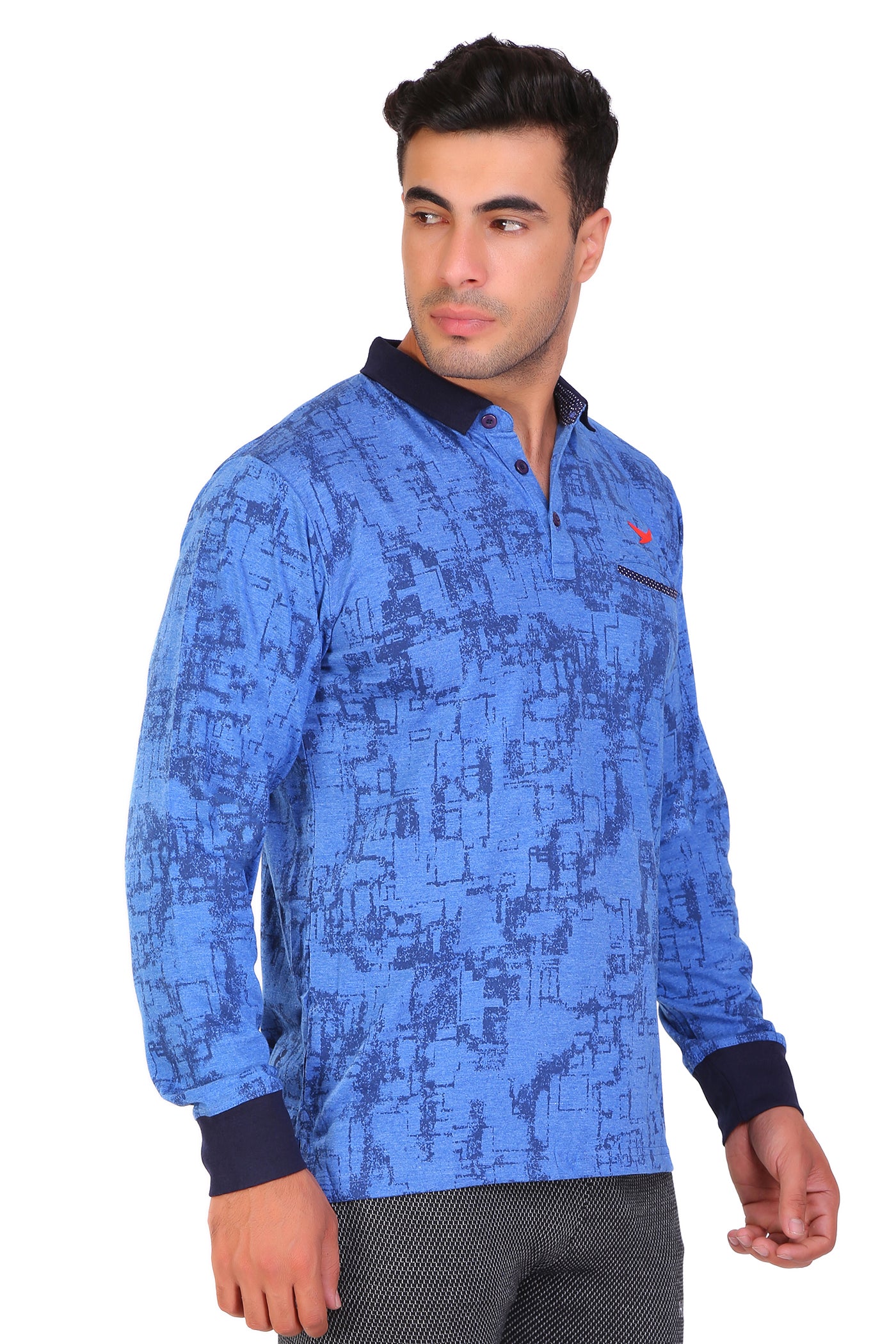 HiFlyers Men Slim Fit Printed Premium Collar Full Sleeve Tshirts Pack of 6